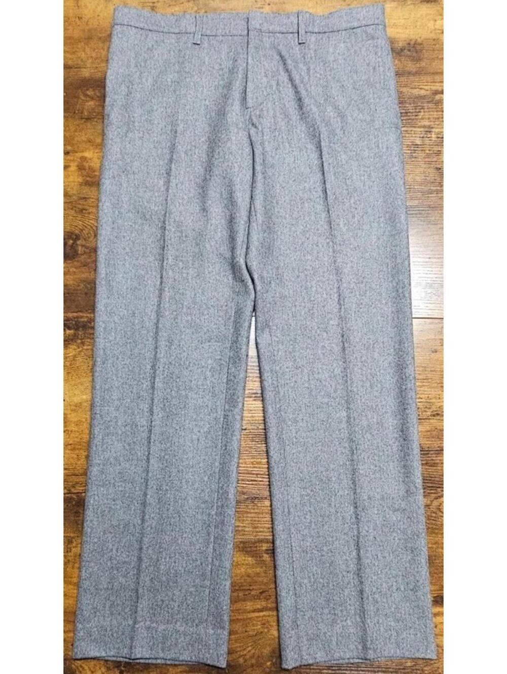 Caruso Medium Grey Wool Flannel Pants Superfine 120s Italy Size 50 34x30 Ex Cond